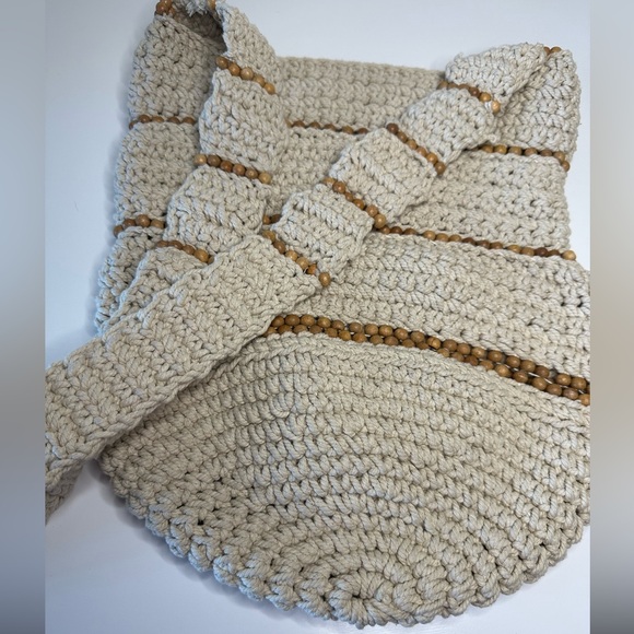 Free People Handcrafted Cream Crochet Bag - Picture 1 of 4